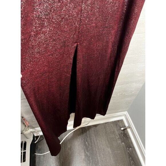 NWOT Strappy Maxi Dress With Split Garterized Waist‎ Metalic XS - Picture 5 of 6
